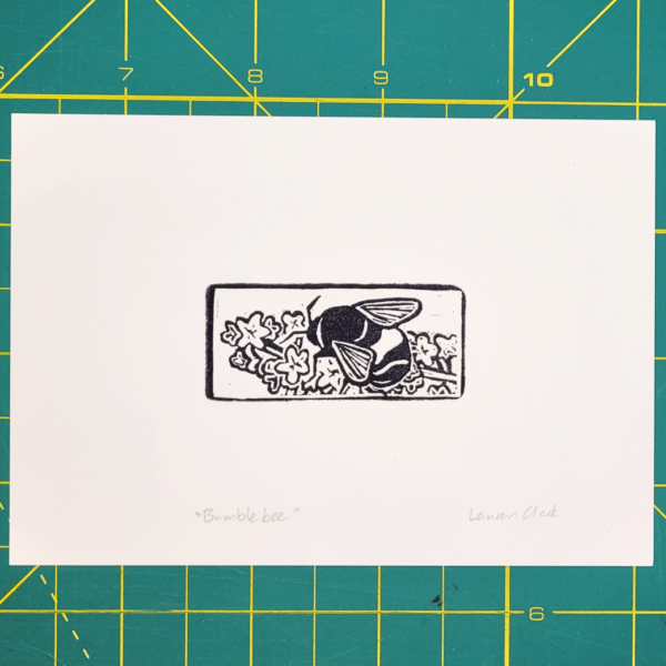 "Bumblebee" Eraser Stamp Block Print - Image 3