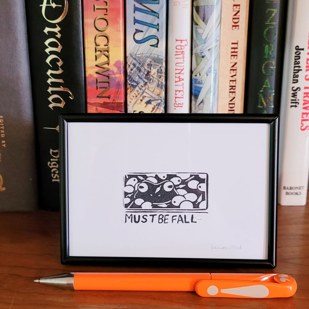 "Must Be Fall" Eraser Stamp Block Print