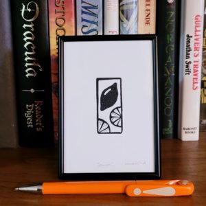 "Lemon" Eraser Stamp Block Print