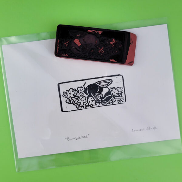 "Bumblebee" Eraser Stamp Block Print