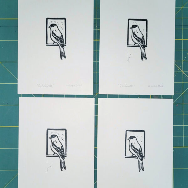 "Goldfinch" Eraser Stamp Block Print - Image 4