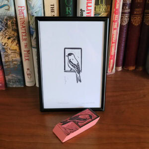 "Goldfinch" Eraser Stamp Block Print