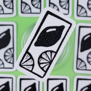 "Lemon" Eraser Stamp Vinyl Sticker