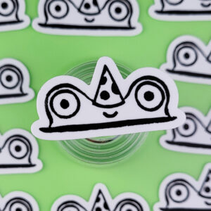 “Frog Party” Eraser Stamp Vinyl Sticker