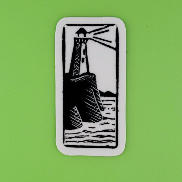 “Beach 1 - Lighthouse” Eraser Stamp Vinyl Sticker - Image 4