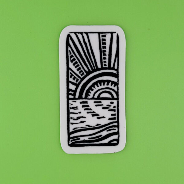 “Beach 3 - Sunset” Eraser Stamp Vinyl Sticker - Image 4