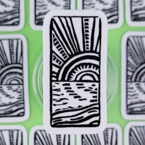 “Beach 3 - Sunset” Eraser Stamp Vinyl Sticker