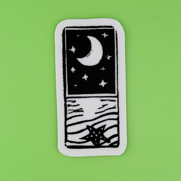 “Beach 4 - Moonlight” Eraser Stamp Vinyl Sticker - Image 3